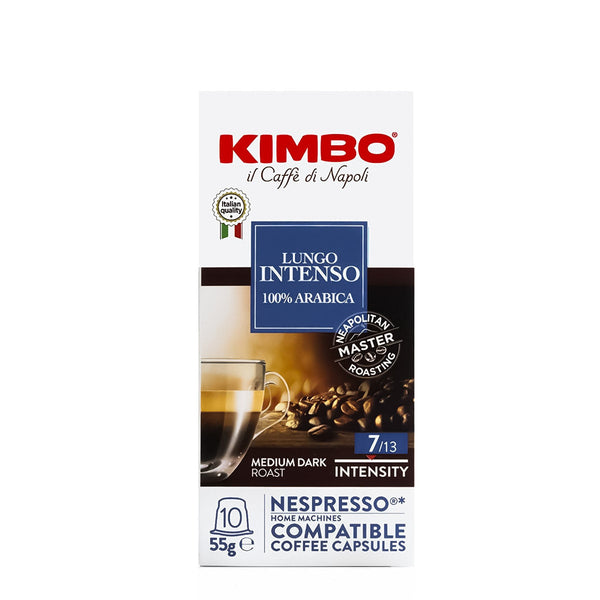 Kimbo Lungo Intenso 100% Arabica Medium Dark Roast Coffee Capsules, 10 x 0.2 oz (55 g)