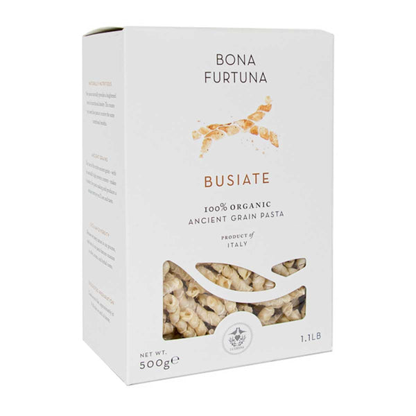 Italian Organic Ancient Grain Busiate by Bona Furtuna, 1.1 lb (500 g)
