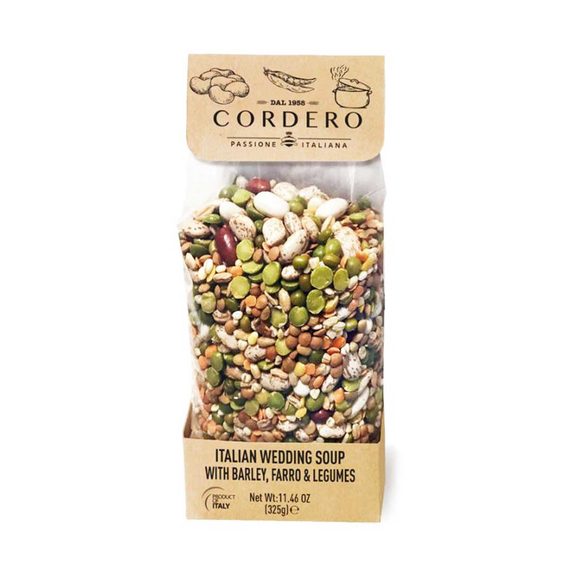 Italian Wedding Soup Mix with Barley, Farro & Legumes by Cordero, 11.46 oz (325 g)