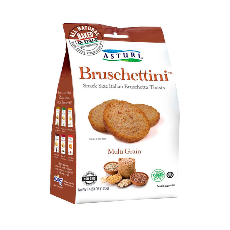 Asturi Multigrain Bruschettini Toasts, 4.2 oz (120 g)