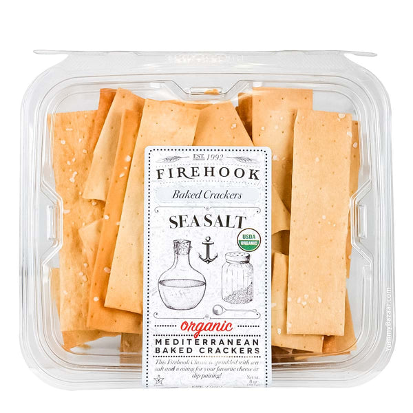 Organic Sea Salt Mediterranean Baked Crackers by Firehook Crackers, 8 oz (227 g)