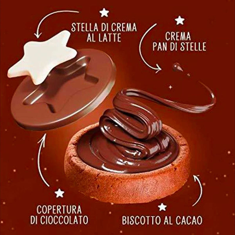 Mulino Bianco Pan di Stelle Biscocrema, Cocoa Cookies with Cocoa Cream, 5.9  oz (168 g)