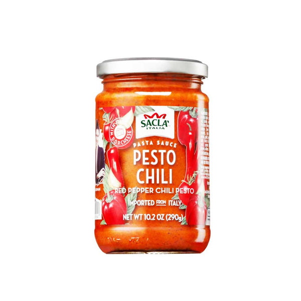 Italian Red Pepper Chili Pesto with DOP Cheese by Sacla, 10.2 oz (290 g)