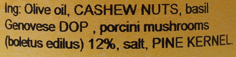 Tutto Calabria Basil Pesto with Porcini Mushrooms, 6.7 oz (190 g)