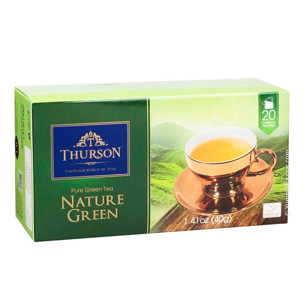 Pure Green Tea, 20 Bags by Thurson, 1.4 oz (40 g)