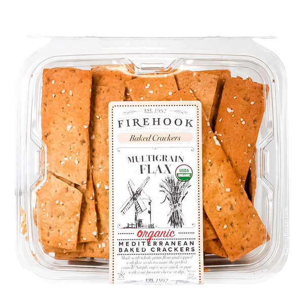 Organic Multigrain Flax Mediterranean Baked Crackers by Firehook Crackers, 8 oz (227 g)