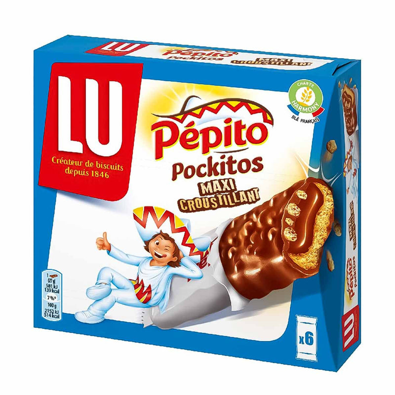 LU Pepito Pockitos Milk Chocolate Covered Crispy Biscuits, 5.7 oz (162 g)