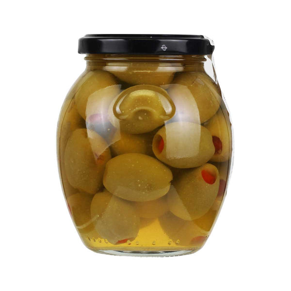 Greek Pimento Pepper Stuffed Olives by Hellenic Treasures, 13.8 oz (390 g)