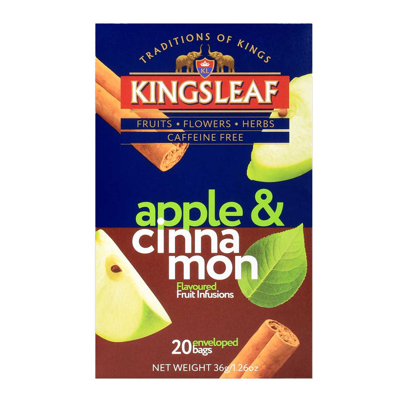 Apple & Cinnamon Ceylon Tea, Caffeine Free, 20 Bags by Kingsleaf, 6 x 1.3 oz (36 g)