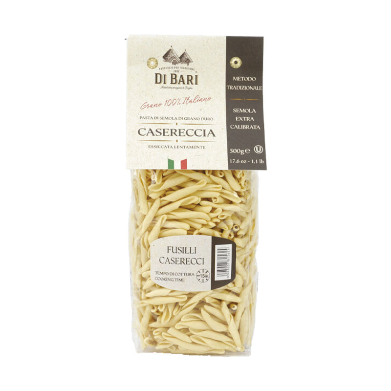 Fusilli Caserecci Pasta by Di Bari, 17.6 oz (500 g)