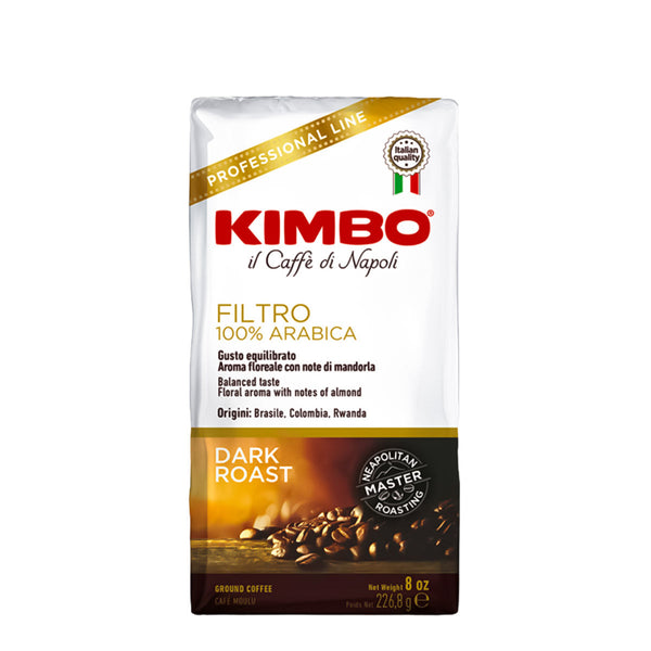 Kimbo Filtro 100% Arabica Dark Roast Ground Coffee, 8 oz (227 g)