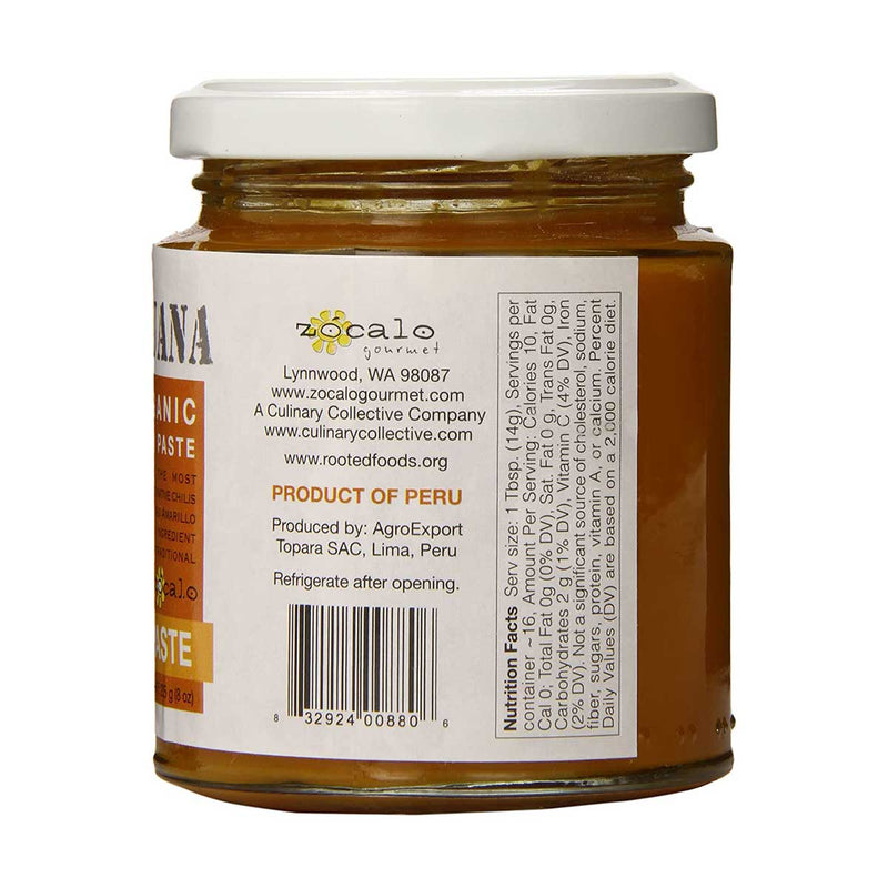 Zocalo Aji Amarillo Organic Chili Paste, 8 oz (225 g)