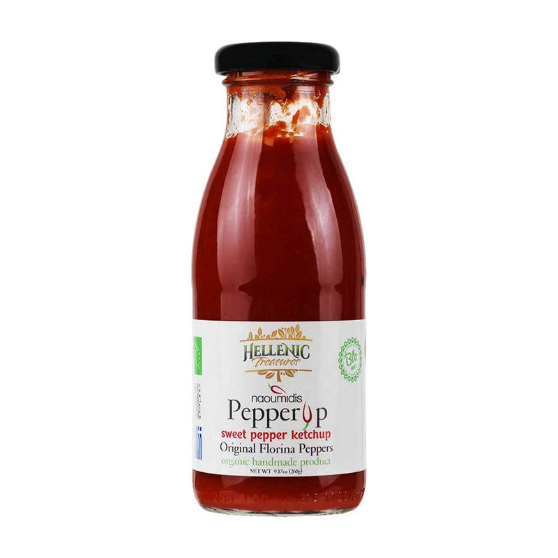 Organic Sweet Pepper Up Ketchup, Handmade from Greece by Hellenic Treasures, 9.17 oz (260 g)