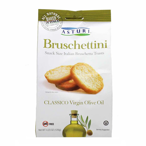 Asturi Bruschetta Toasts with Virgin Olive Oil, 4.2 oz. (120g)