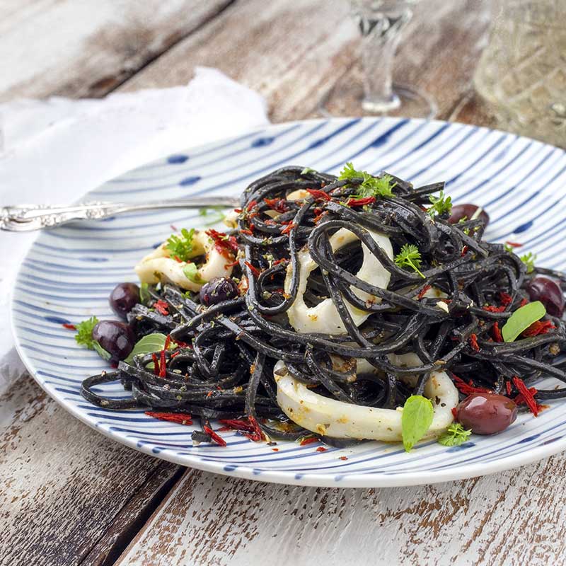 Black Squid Ink Pasta, Linguine, by Morelli, 8.8 oz (250 g)