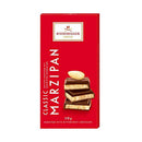 A packaged bar of Niederegger Classic Marzipan with Dark Chocolate, showing the brand logo and pieces of the bar.