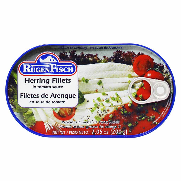 Rugen Fisch Herring Fillets in Tomato Sauce, 7 oz (200 g)