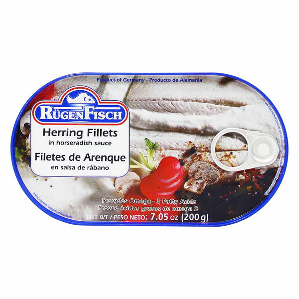 Rugen Fisch Herring Fillets in Horseradish Sauce, 7.1 oz (200 g)
