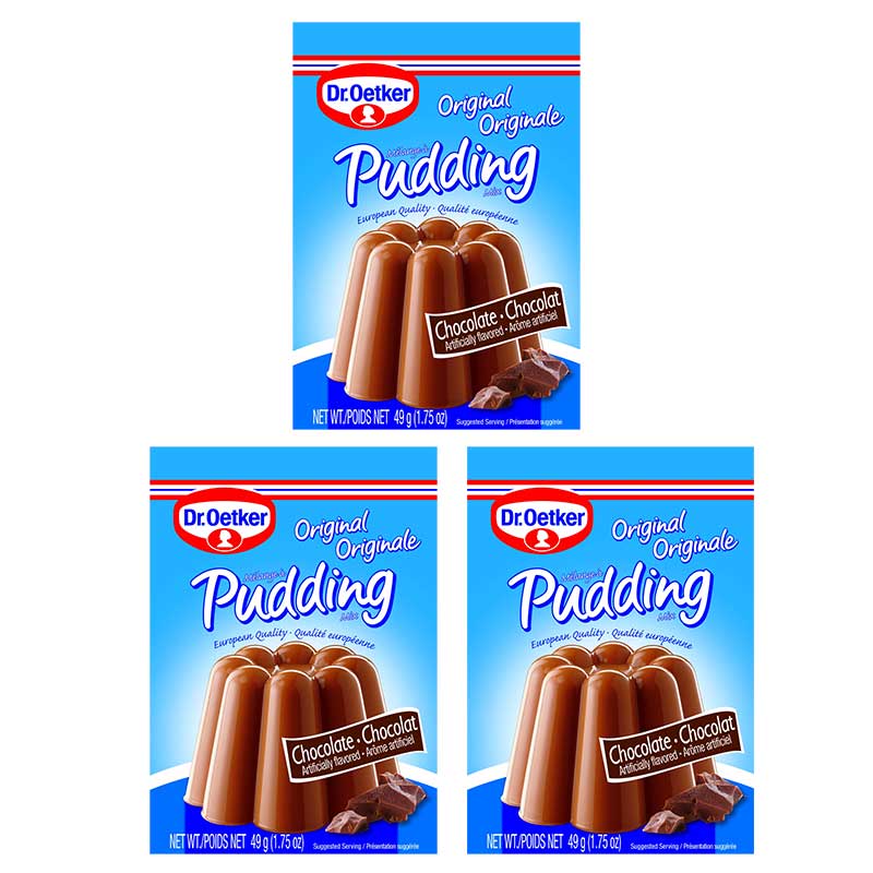 Dr Oetker Pudding Mix, Chocolate, 3 x 1.7 oz (49 g)