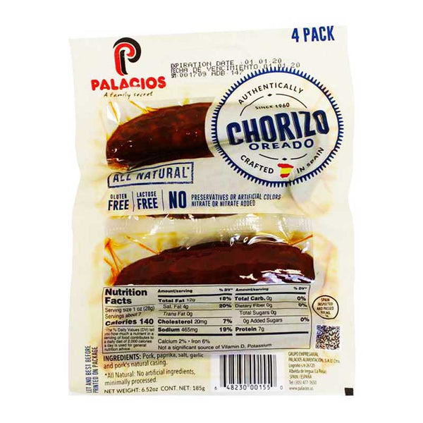 Palacios Mini Chorizo 6.5 oz. (185g)