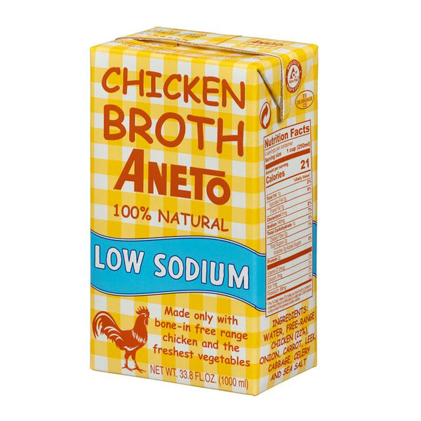 Aneto Low Sodium Chicken Broth, 33.8 fl oz (1L)