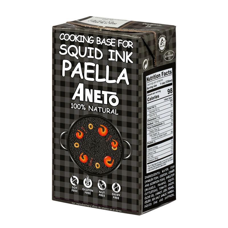 Spanish Squid Ink Cooking Broth for Paella by Aneto, 33.8 fl oz (1L)