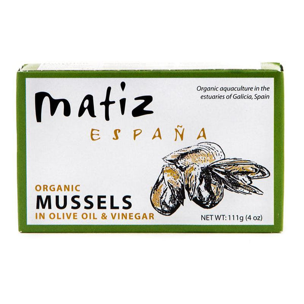 Matiz Organic Mussels in Olive oil and Vinegar, 4 oz (111 g)