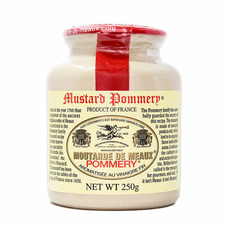Pommery Mustard Whole Grain Mustard in Crock from Meaux, 8.8 oz (250 g)