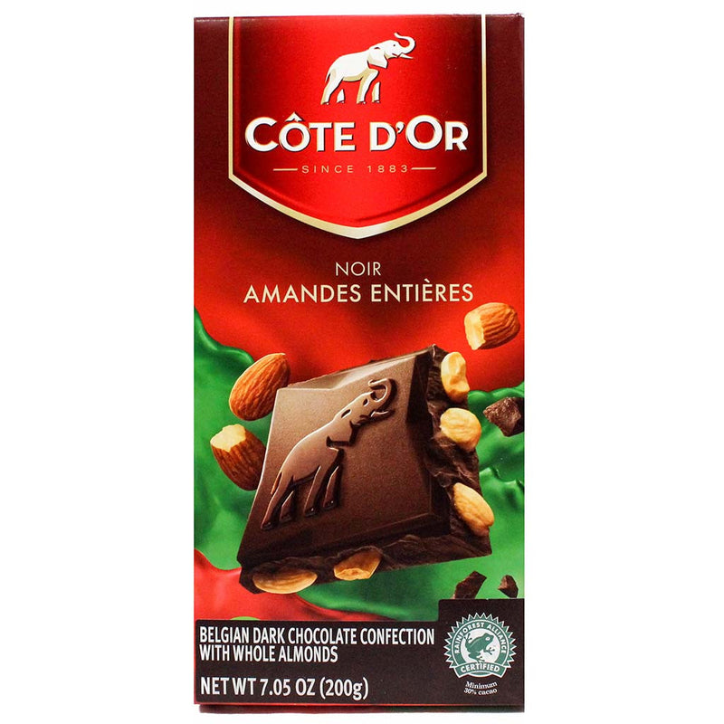 Cote d'Or Dark Chocolate with Whole Almonds 6.3 oz, 200g