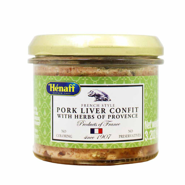 Henaff Pork Pate of Liver Confit with Herbs of Provence, 3.2 oz (90 g)