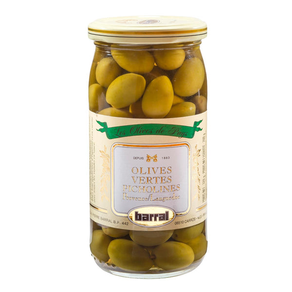Barral French Green Picholine Olives, 6 oz (170g)