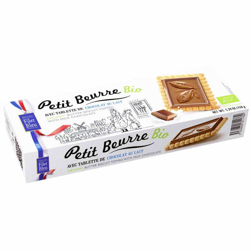 Filet Bleu Organic Butter Biscuits with Milk Chocolate, 5.2 oz. (150g)