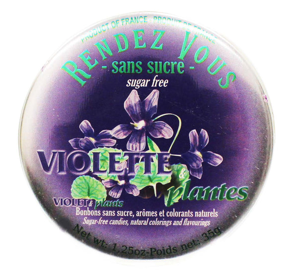 Rendez Vous Sugar Free Violet Pastilles Tin 1.3 oz (35g)