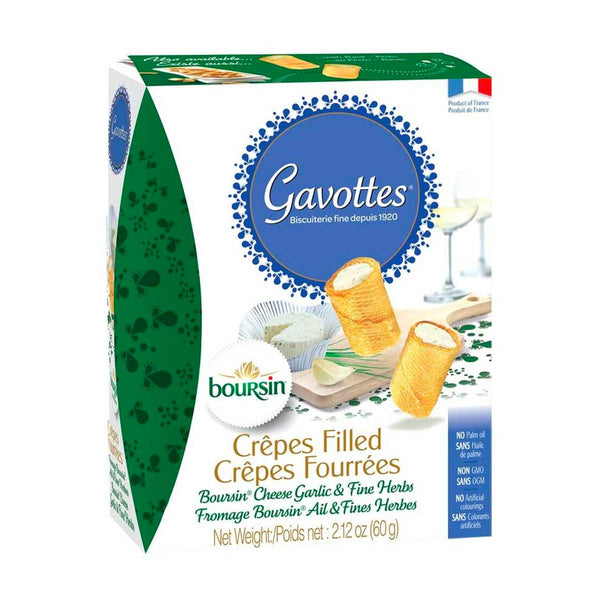 Gavottes Crepes Filled with Boursin Cheese Garlic & Fine Herbs 2.1 oz (60 g)