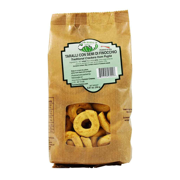 Taralli Crackers with Fennel by Mitica, 8.8 oz (250 g)