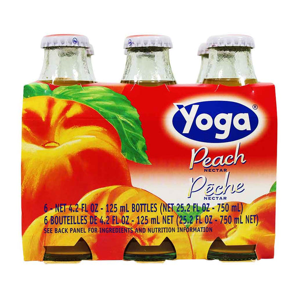 6-Bottle Yoga Italian Fruit Juice Peach Nectar, 6 x 4.2 fl oz (125 ml)