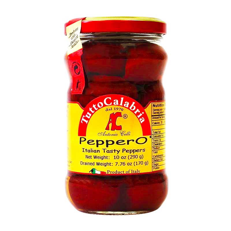 Tutto Calabria Italian Pickled Hot Chili Peppers PepperO, 10 oz (290 g)
