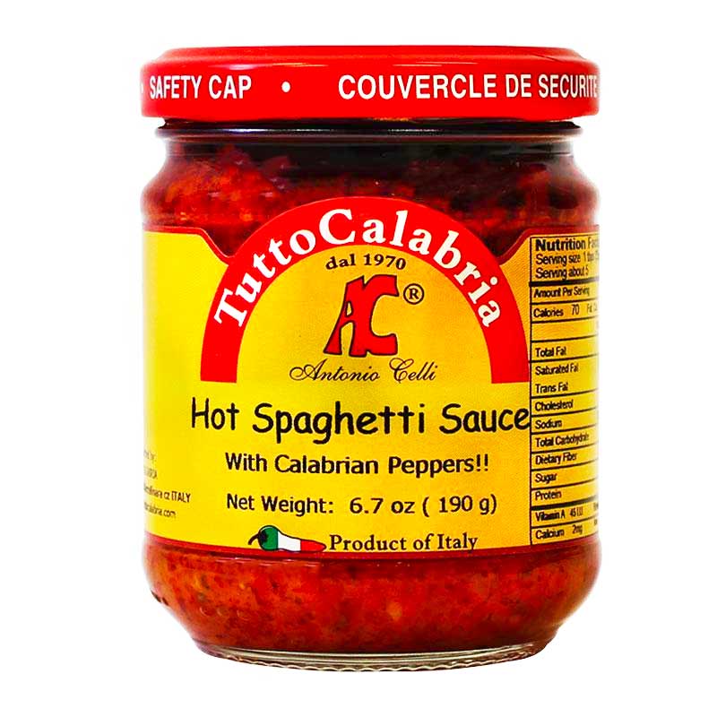 Tutto Calabria Hot Spaghetti Sauce with Calabrian Peppers, 6.7 oz (190 g)