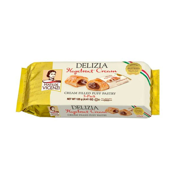 Italian Puff Pastry with Hazelnut Cream Delizia by Matilde Vicenzi, 4.4 oz (125 g)