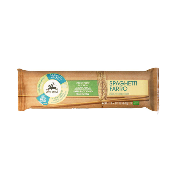 Alce Nero Organic Farro Spaghetti Pasta, 1.1 lb (500 g)