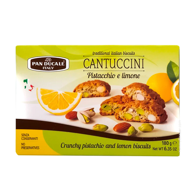 Pan Ducale Cantuccini Crunchy Pistachio and Lemon Biscuits, 6.4 oz (180 g)