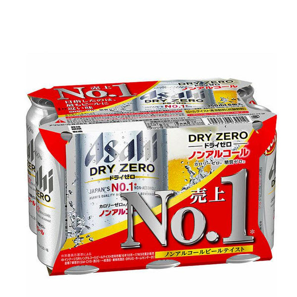 Asahi Dry Zero Malt Beverage, 11.8 fl oz (350 mL) x 6