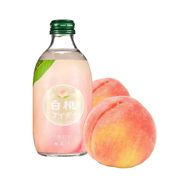 Japanese Peach Cider Soda in Glass by Tomomasu, 10 fl oz (300 ml)