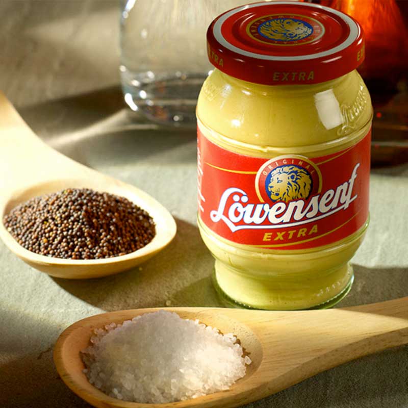 Lowensenf Extra Hot Mustard, Mini 3.3 fl oz. (100 ml)