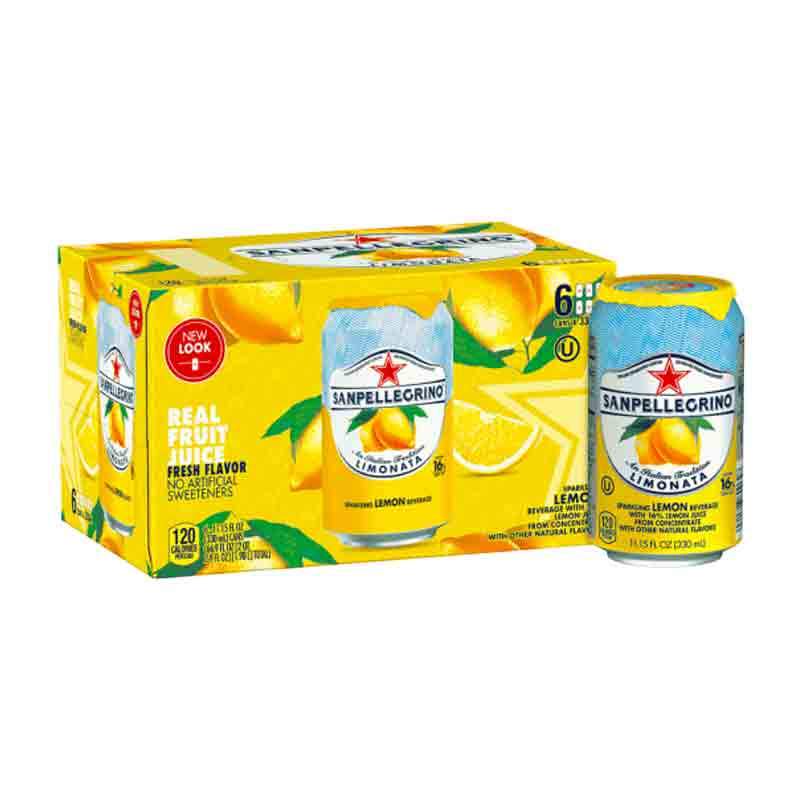 San Pellegrino Limonata Sparkling Beverage, 6 x 11.6 oz. (330 mL)