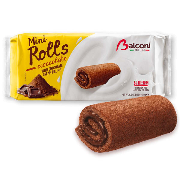 Italian Chocolate Swiss Rolls by Balconi, 6.3 oz (6 x 30 g)