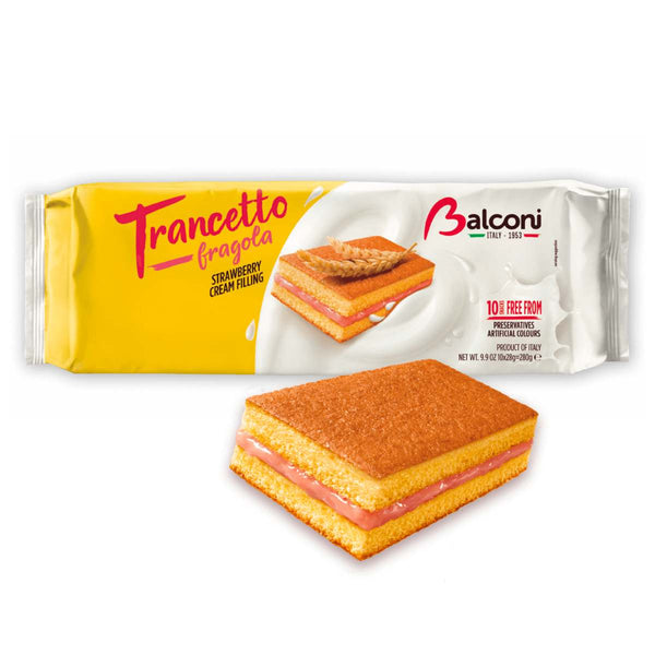 Italian Trancetto with Strawberry Cream by Balconi, 9.9 oz (280 g) [Expiration Date 11/28/24]