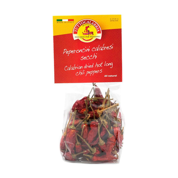 Tutto Calabria Dried Hot Long Chili Peppers, 0.70 oz (20 g)