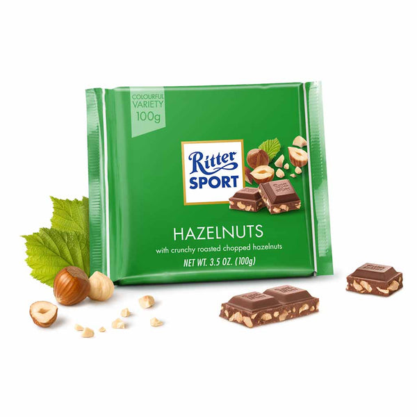 Ritter Sport Milk Chocolate with Hazelnut Pieces, 3.5 oz (100 g)