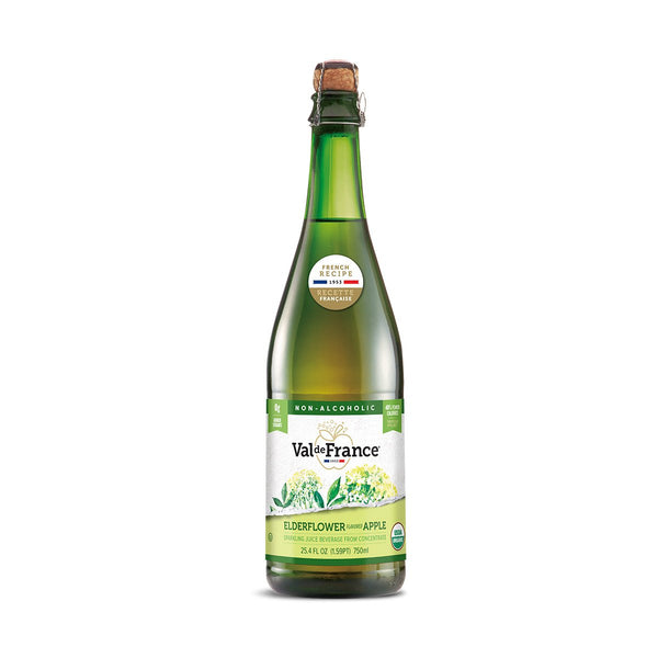 Val de France Organic Apple Elderflower Sparkling Juice, 25.4 fl oz (750 ml)